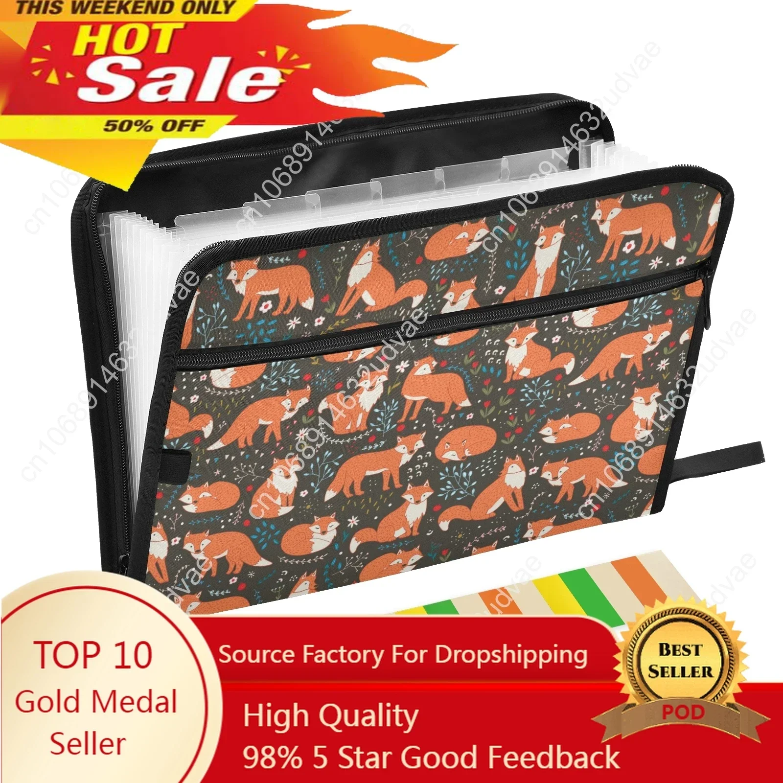 Fashion Multi-functional A4 File Folder Document Bag Business Briefcase Storage Organizer Bag Stationery School Office Supplies