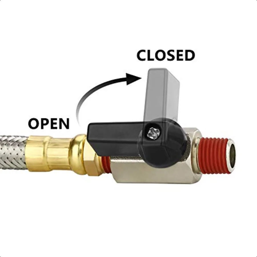 طقم تجميع استنزاف الخزان الممتد من HK مع خرطوم فولاذي مضفر 10 بوصة 1 4 بوصة استنزاف Vae ومناسب الكوع لضاغط الهواء
