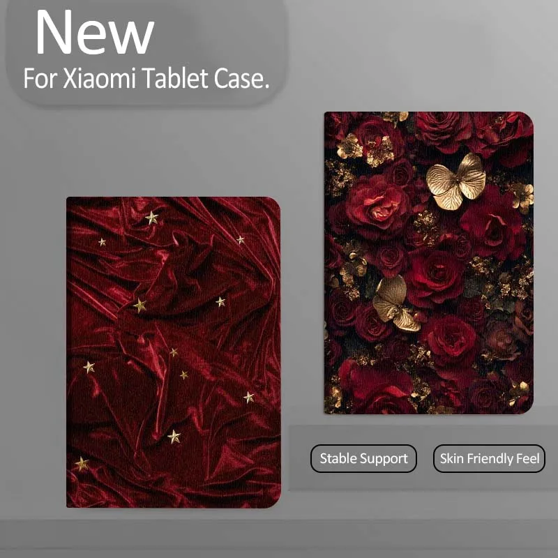 

Red Rose Gold Butterfly Gift Tablet Case For Xiaomi Redmi Mini Pad SE K 2 4 5 6 7 8 2023 2025 11 8.8 11.2 10.1 Pro
