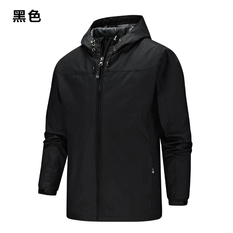 2024 spring and autumn men\'s hooded sports jacket thin casual assault windproof and waterproof jacket aj333