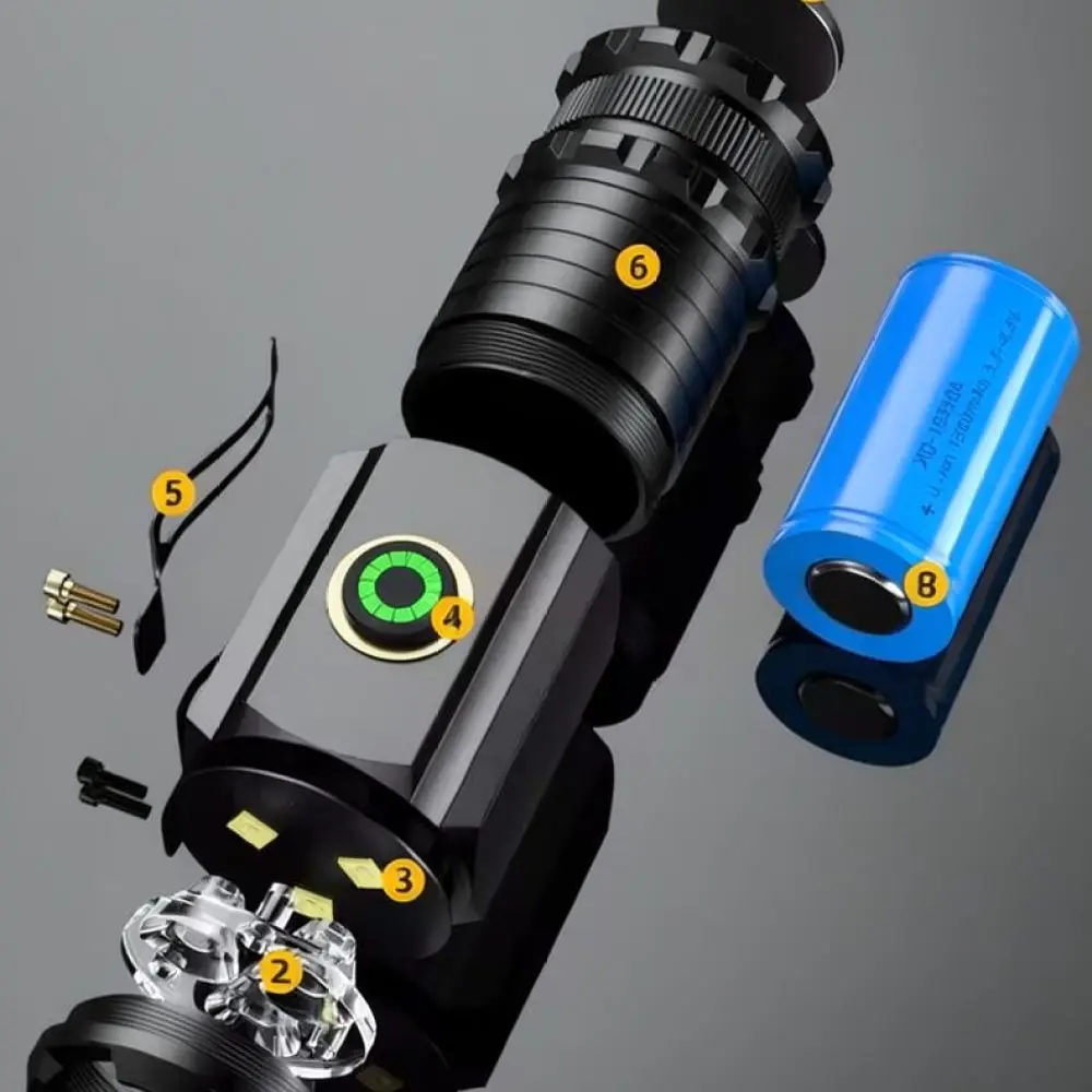 Bright Aluminum Alloy Led Flashlight Rechargeable Mini Torch Strong Light Tactical Lamp For Hiking Camping Night Fishing