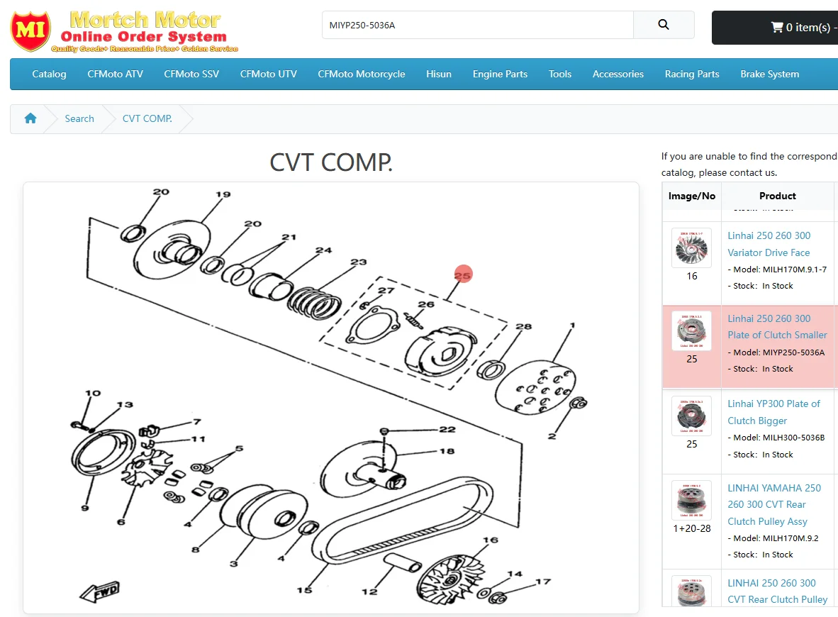 Clutch Carrier for MAJESTY LINHAI Buyang Feishen Gsmoon Jinlang Xingyue Sym Citycom GTS 250 260 300 YP250 JL250 LH300 23925a view 6