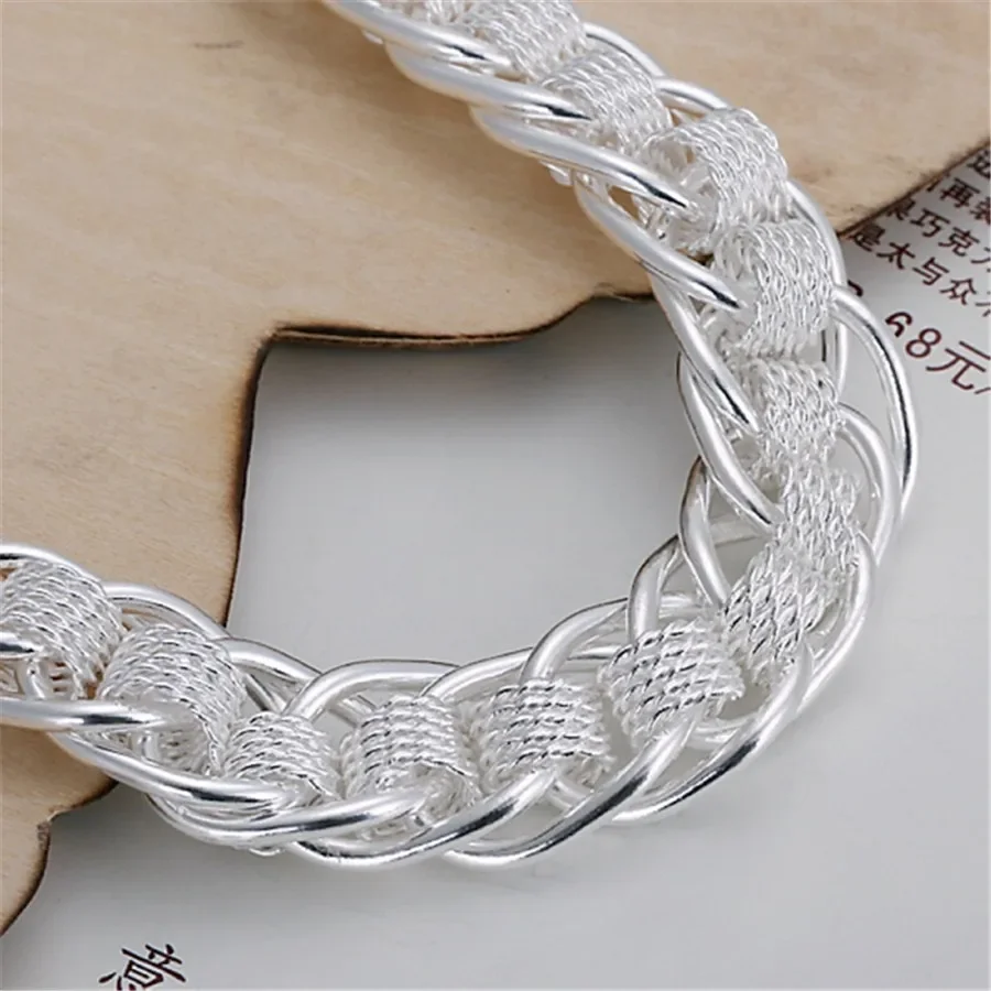 925Best Gift Silver Color Bracelets New Women Men Chain Hot High 925quality Fashion Jewelry Christmas Gifts image 3