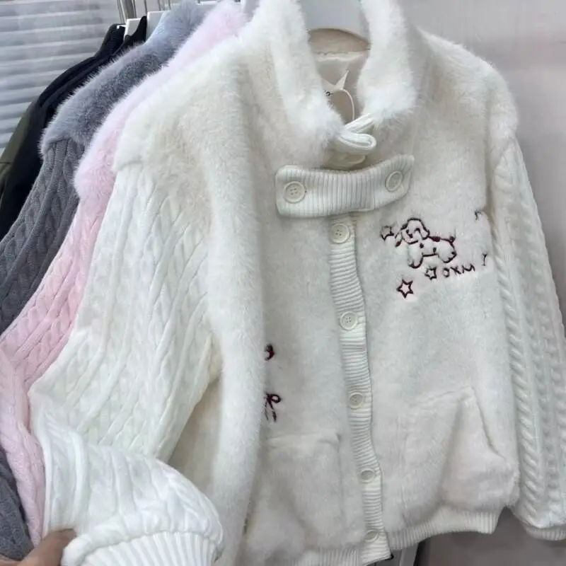 

Women's Coat winter autumn Jacket Outerwear Warm Fleece Lined Japanese Retro Sweet Student Korean Loose Winter Quilted Coat