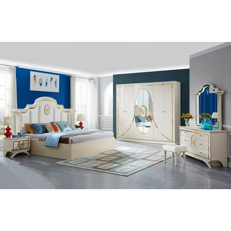 

&Hot Sale Wholesale Furniture Luxury European Style Double Simple Bedroom Set