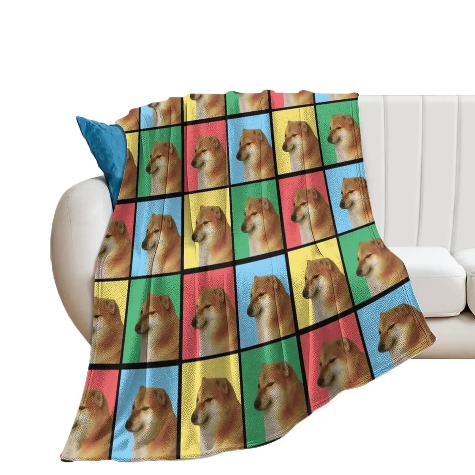 

Cheems - Doge Cover Throw Blanket Bed linens Sofa Blankets