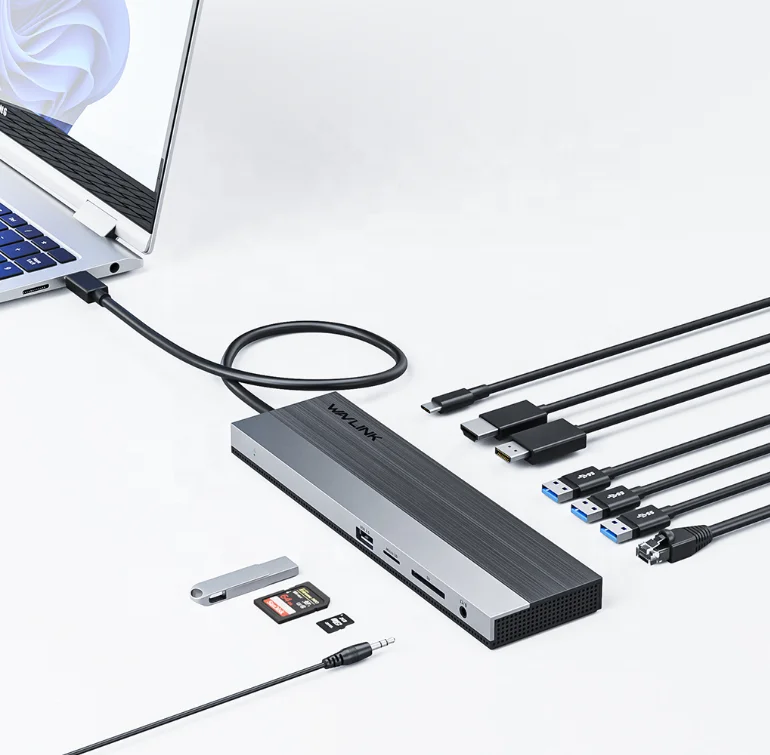 11-in-1 USB-C Triple Display MST Docking Station with 85W Power Delivery