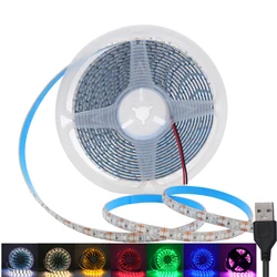 5V USB LED Strip Light 60LEDs/m 2835 Flexible Lamp Tape TV Backlight Ribbon Bedroom Home Lighting Decoration 0.5M 1M 2M 3M 4M 5M