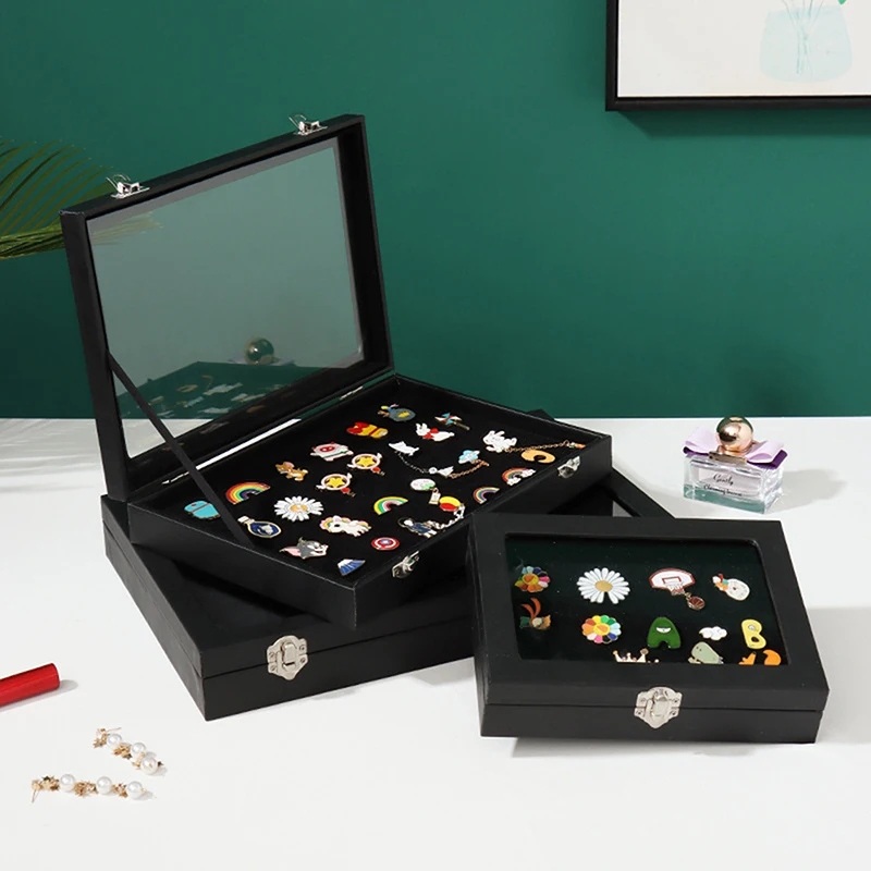 For Medal Jewelry Collection Display Frame Pin Medal Display Case Badge Storage Box Transparent Dustproof Pin Display Box