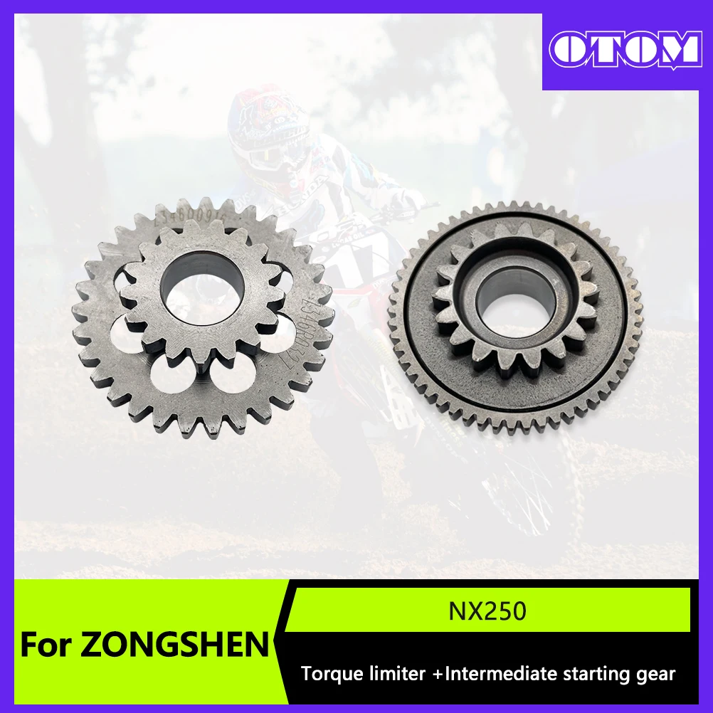 

OTOM Motorcycle Starter Dual Gear Set for ZONGSHEN NX 250 ZS178MM-2 Engine Torque Limiter Skeletonized Starter Idler Gear