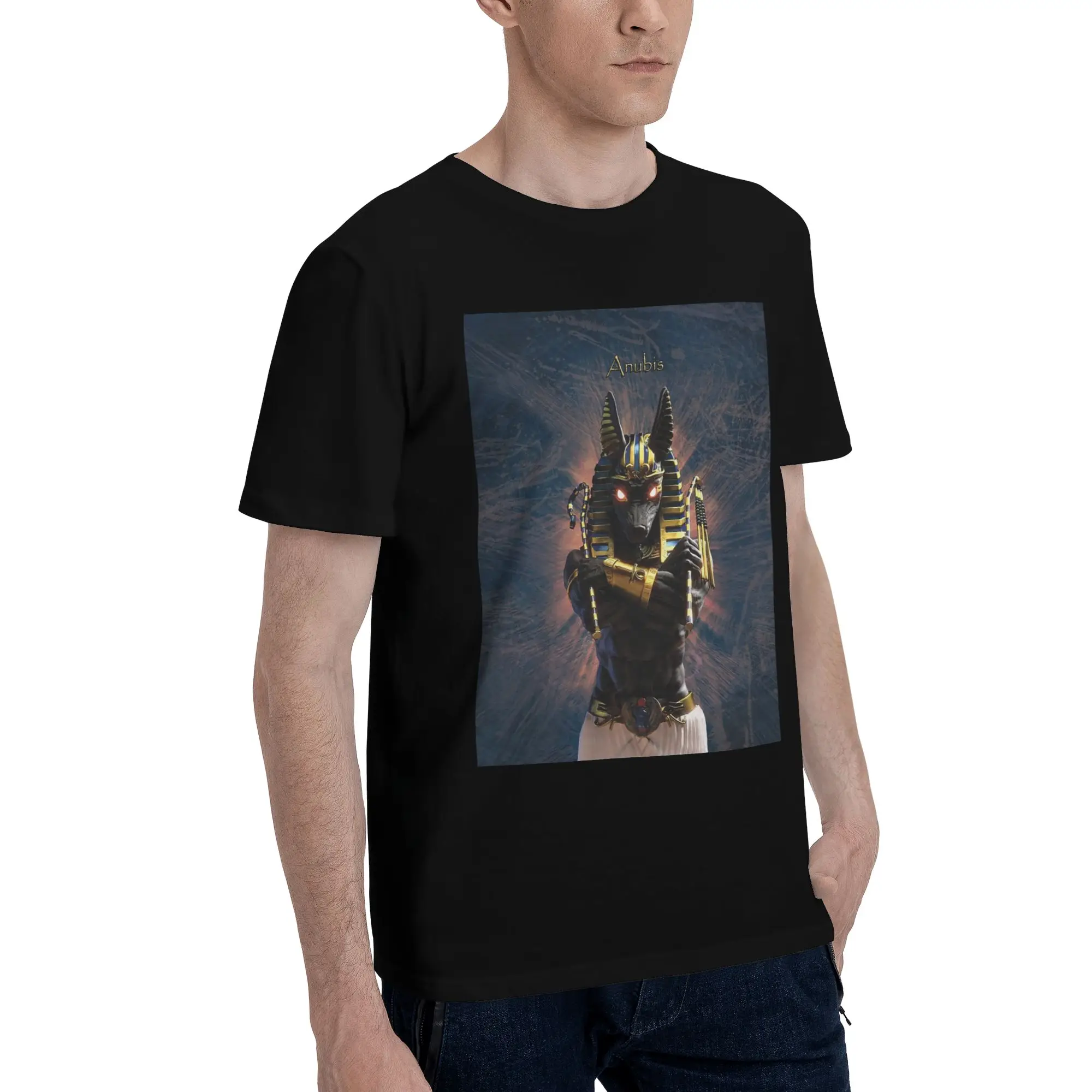 

Egyptian God Anubis Art (6) Men T-Shirt Oversized T Shirts Men's O-Neck Cotton Tees Short Summer Male