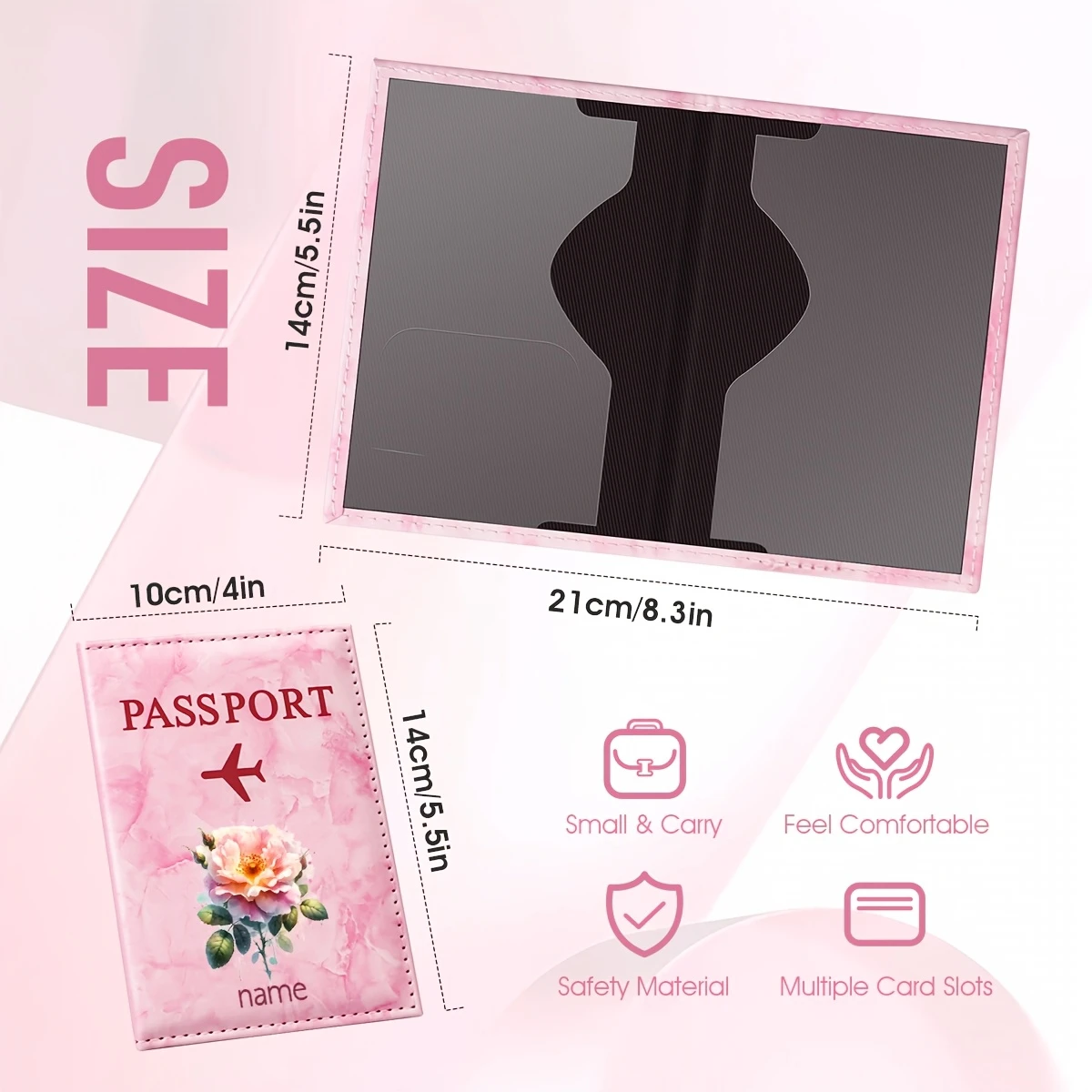 Custom Name Pink Rose Floral W - Travel Accessories Pink recension och pris