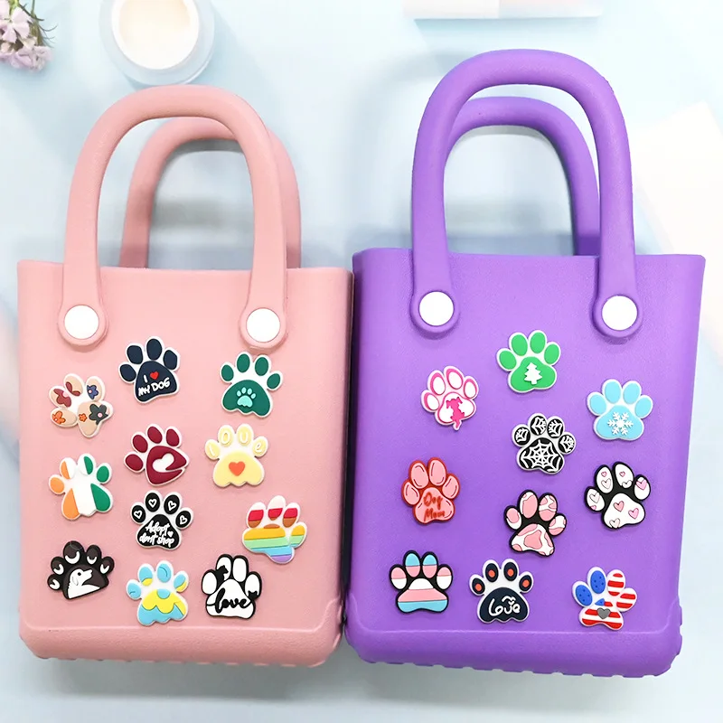 New Small PVC Soft Rubber Patches Cartoon Dog footprints Ornaments DIY Accessories for Hair Clips Clothes & Stationery view 2
