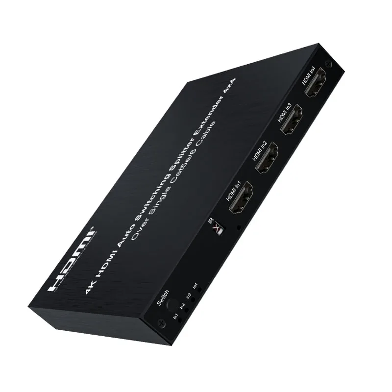 4K 4x4 HDMI Switch Splitter Extender 4 in 4 out over Cat5e/6 to 60M 120M HDMI Switch Extender with 4-port UTP Video Audio Switch