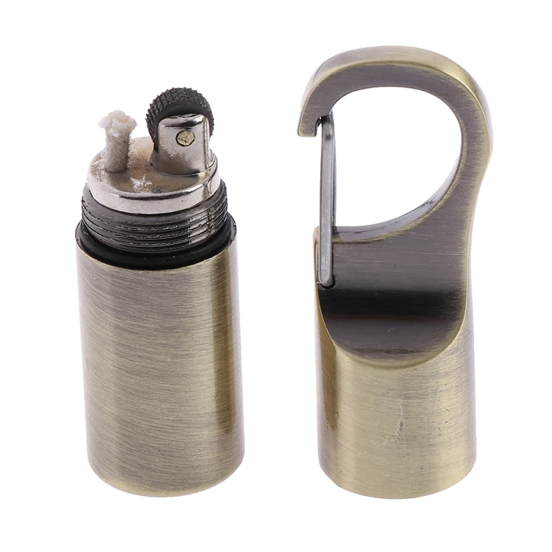 Capsule Gasoline Lighter Outdoor Key Chain Buckle Lighter Inflated Wheel Hanging Small Lighter Tools Mini Kerosene Lighter