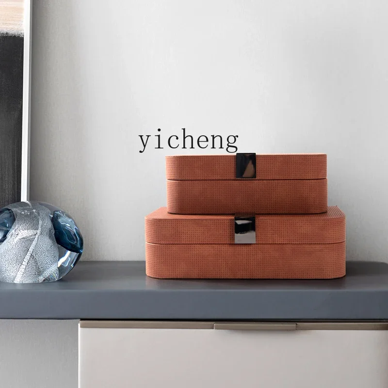 

simple modern leather jewelry box ornament model room cloakroom receiving box dresser