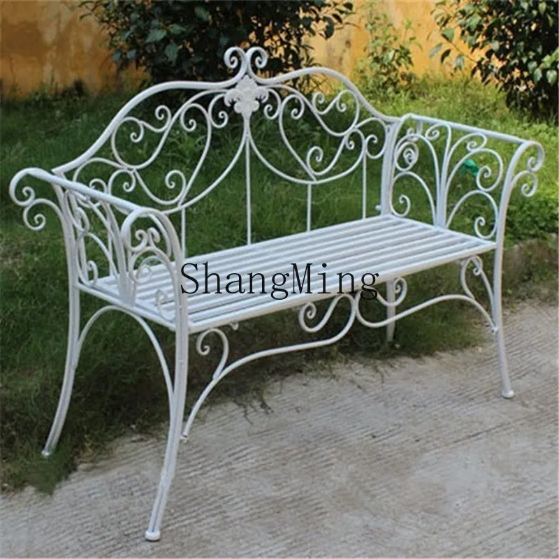 

FG Modern Double Chair Garden Villa Balcony Chair Outdoor Park Leisure Backrest Long Seat