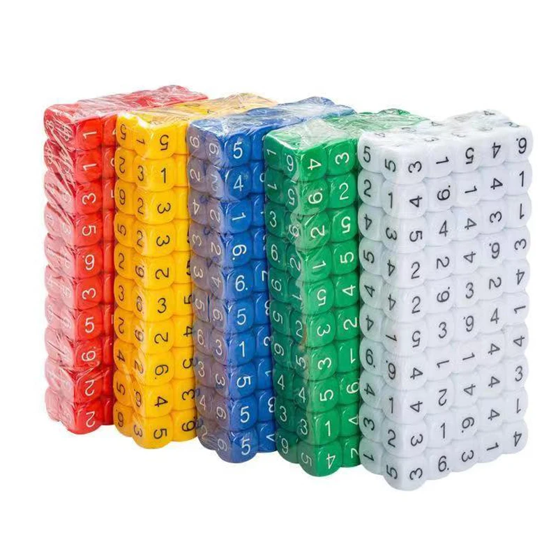 12PCS Math Dice With Numbers 1-6 Educación Montessori Learning Activities Juegos De Mesa Familiares Divertidos Party Favors