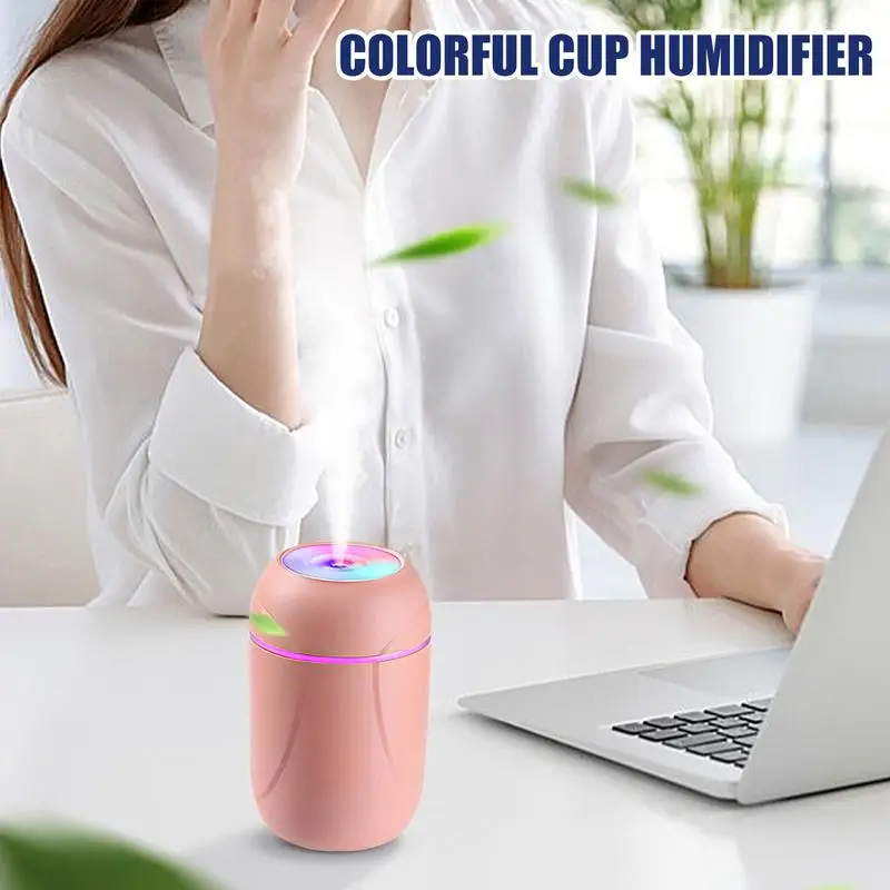 Colorful Light Humidifier 260ml Mini Humidifiers For Household Silent Design Air Humidifier For Bedroom Yoga Studios Game Room