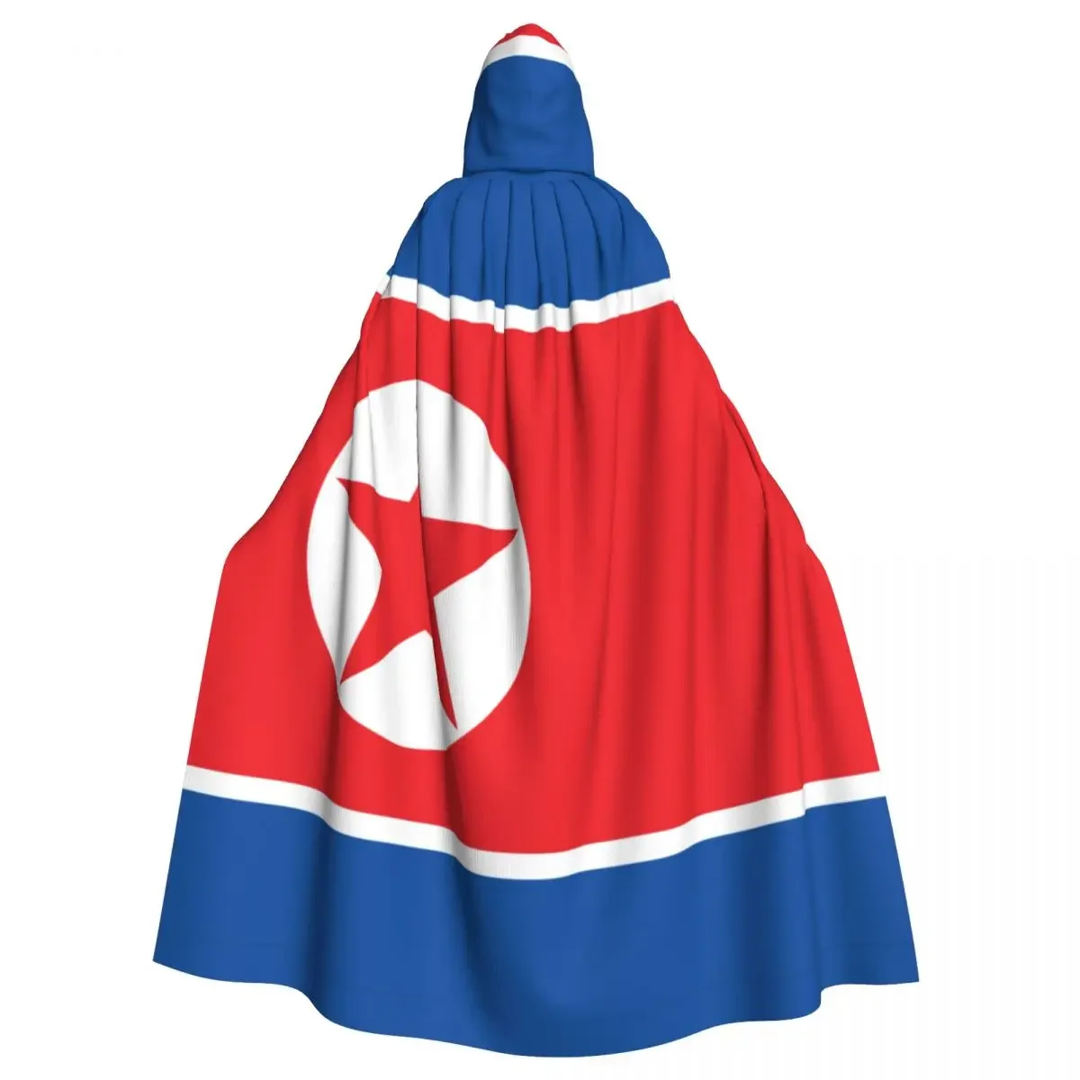 North Korea Flag Unisex Adult Cloak with Hood Long Witch Costume Cosplay