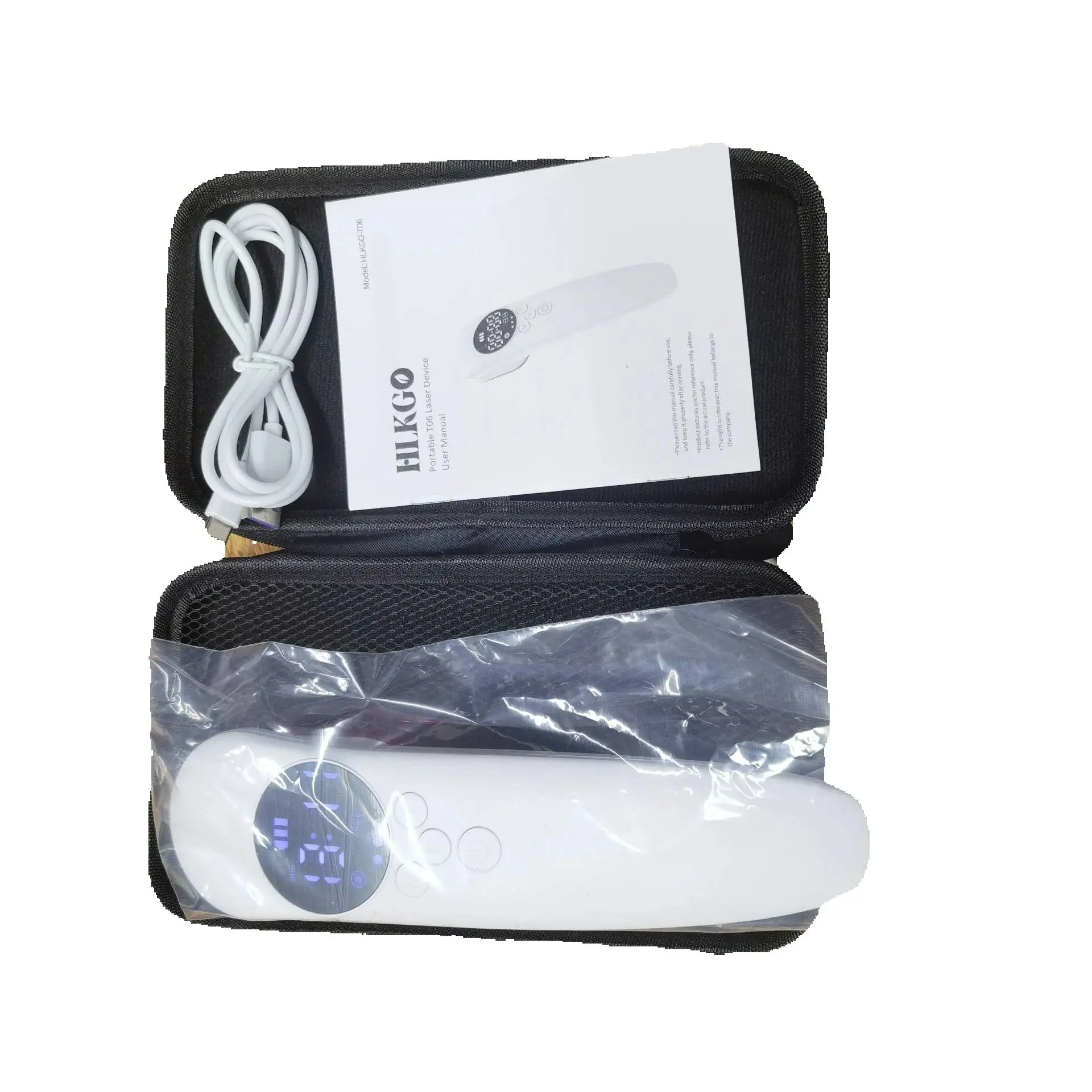 

HLKGO Лазерное терапевтическое устройство с двойной длиной волны 650 нм и 808 нм LLLT Холодный лазер для глубокого проникновения Облегчение боли Артрит Назад Колено