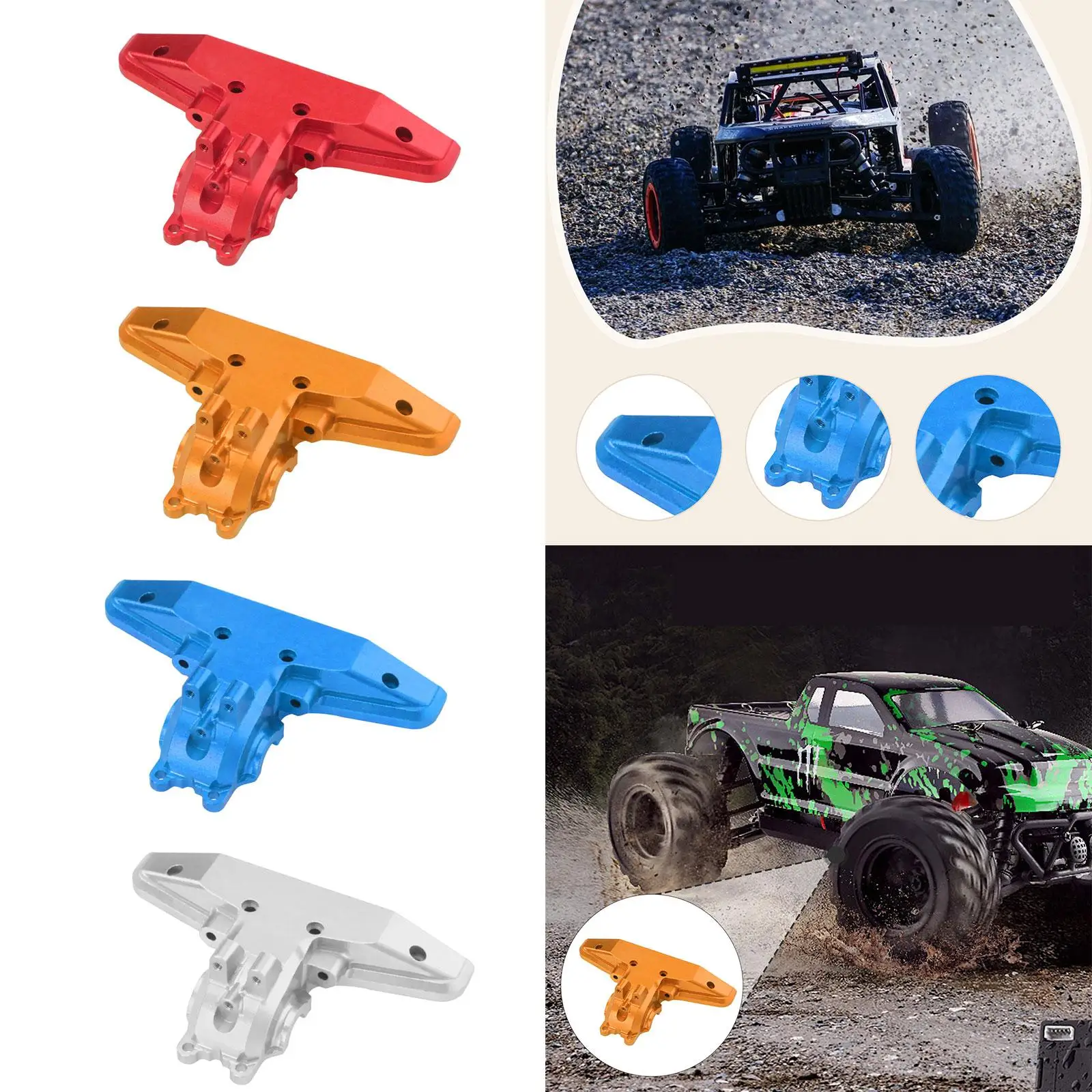 1/16 rc capa da caixa de velocidades traseira do carro, substituir metal traseiro superior diferencial caso capa, peça do carro rc para c8805 1/16 rc carro diy acessório