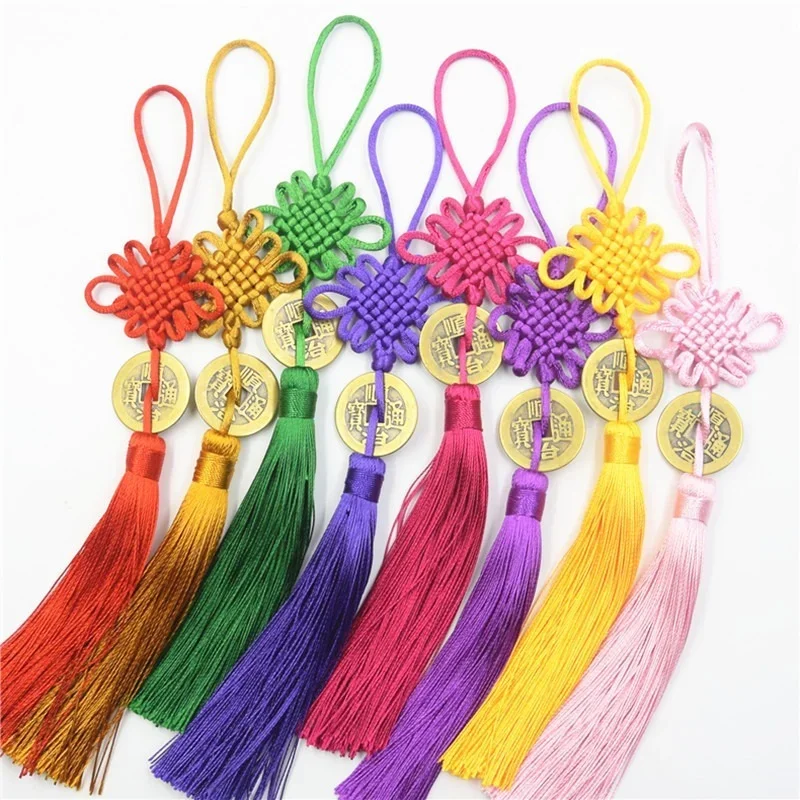 Hot sale 10 pcs/lot Rayon Silk Tassel Chinese Knot Cotton key Tassels for Car hanging pendant bag ornaments diy handmade jewelry