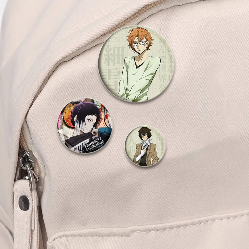 Anime Bungou Stray Dogs Brooch Cartoon Metal Badge for Backpack Clothes Jewelry Accessories Dazai Osamu Nakajima Atsushi Pin