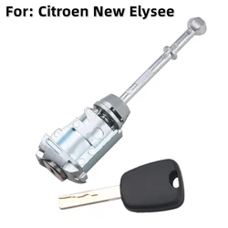 Car Left Door Lock Cylinder Front Rear Side Door Lock Core Auto Replacement Accessory For Citroen New Elysee With 1Pcs Key