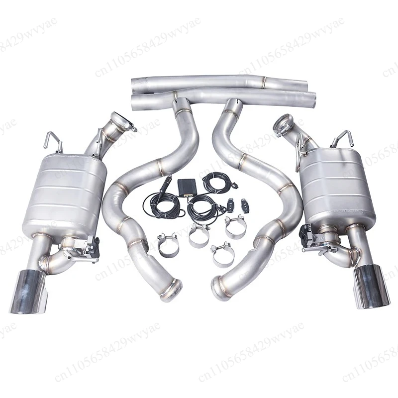 Catback Exhaust Muffler with Electric Valve, 304 Stainless Steel Pipe, Fit Mustang 3.7L 5.0T