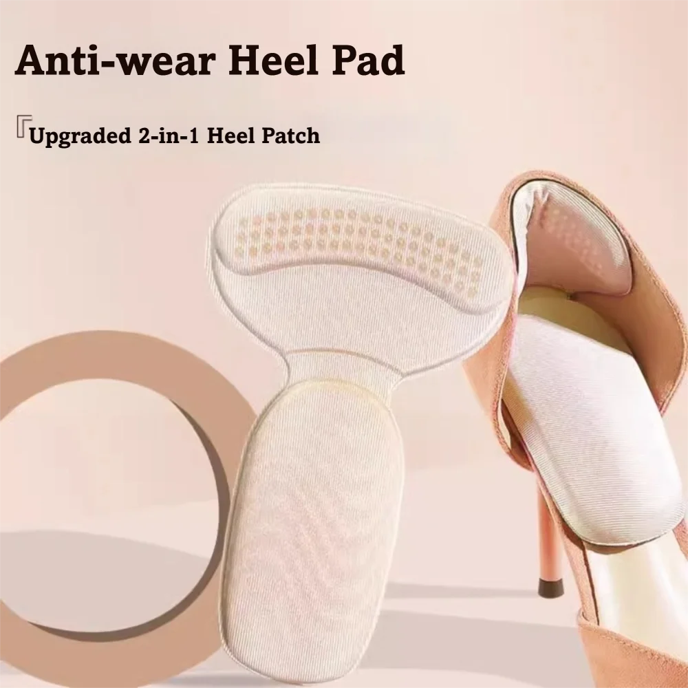 Durable Invisible Heel Grips Comfort Soft Heel Pads Pain Relief Reusable Anti Slip Shoe Inserts for Flat Heel