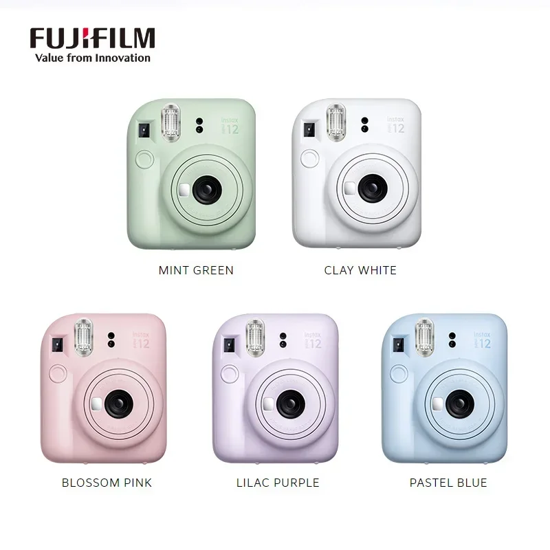 Origin Fujifilm Instax Mini 12 Instant Camera Auto Exposure Close-Up Mode Parallax Correction Pastel Photo Gift
