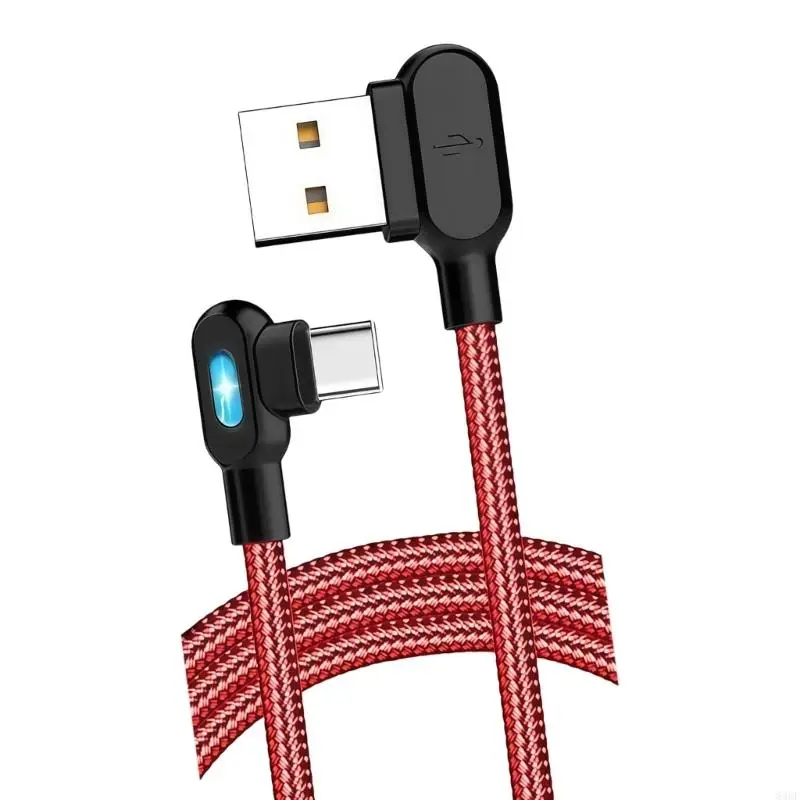 Reinforced Type C Charging Cord Flexible Design with LED for Mobile Devices 83CF