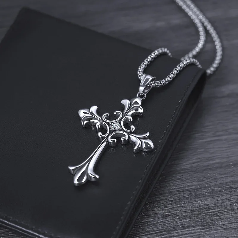 European And American Fashion Personality Retro Gothic Cross Necklace For Men And Women Street Hip-Hop Trendsetters Versatile Pe