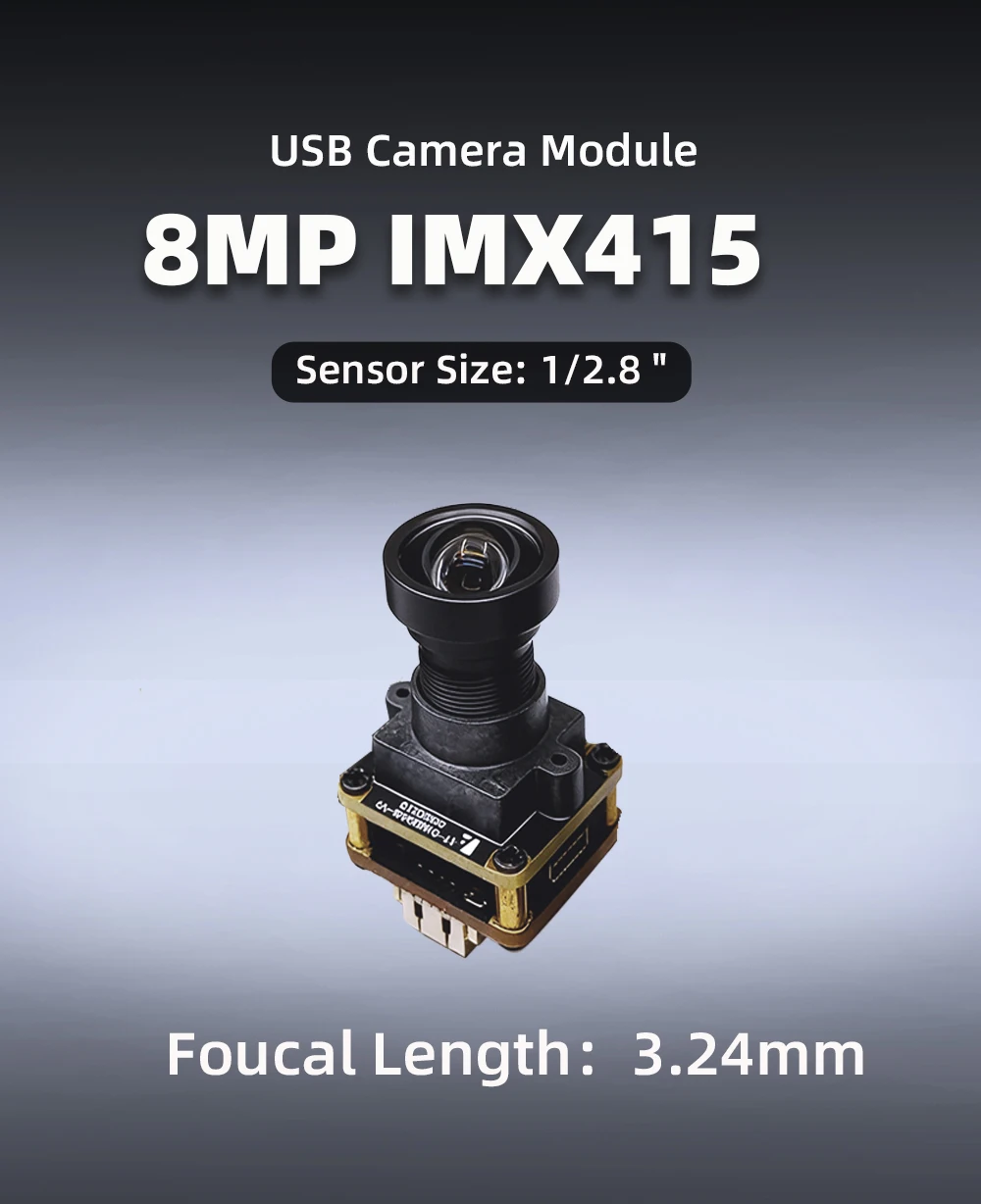 4K IMX415 8MP IP-Kameramodul-Board 3,24mm Objektiv Fester Fokus 95 Grad Fischaugen-USB2.0 Industrie-Webcam Videoüberwachung UVC – Detail 1