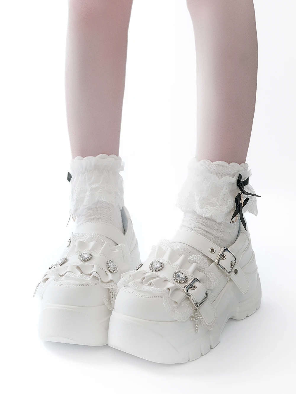 Y2K Subculture Japanese Original Lolita Platform Thick Sole Shoes Sweet Cool Girl Landmine Style JK Uniform Mary Jane Shoes