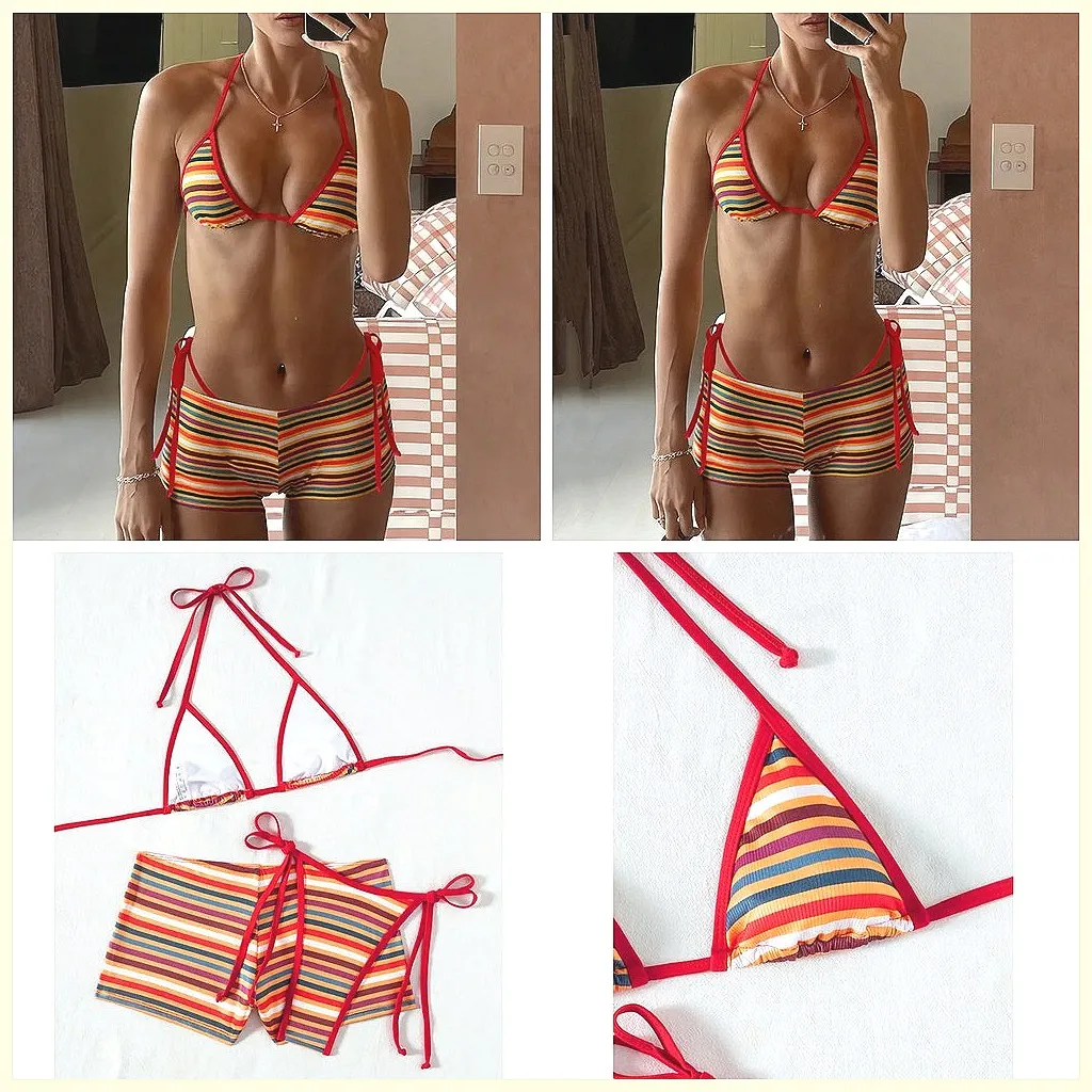 

3-Piece Brazilian Bikini Set: Sexy Women's Swimwear for Beach & Pool | 3Pcs Bathing Suits (Characters: 78)