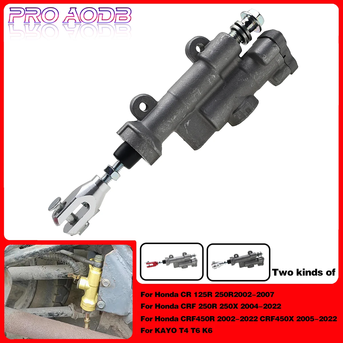 

Motocross Rear Brake Master Cylinder Pump Fit For Kayo T4 T6 K6 For Honda CR125R CR250R CRF250R CRF250X CRF450R CRF450X CR parts