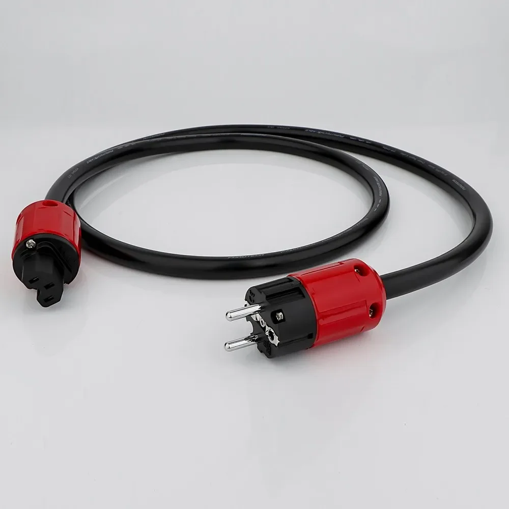 Preffair Power Cable with P-330E Schuko EU/US Plug occ silver plated AC hifi supply cord
