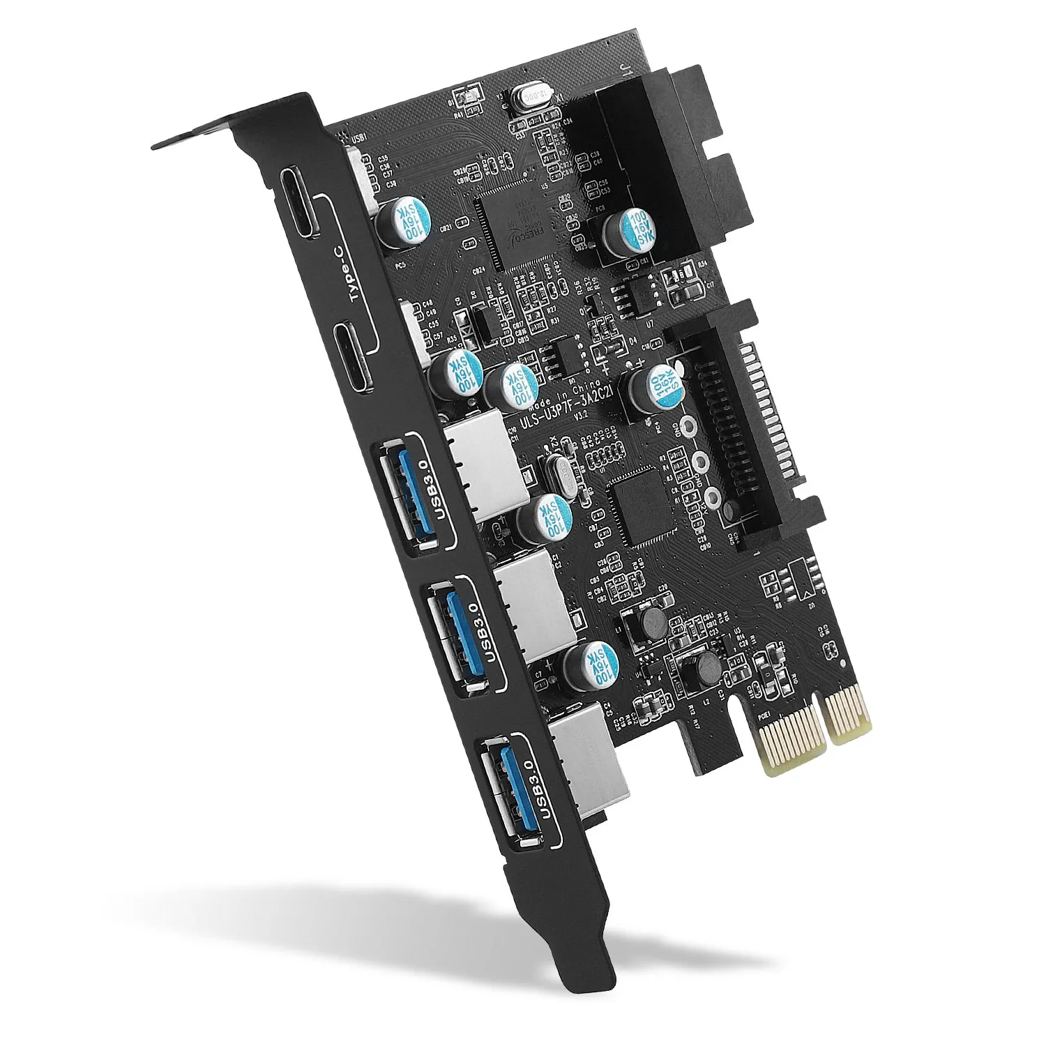 PCI-E x 1 para Cartão de Expansão USB, USB 3.0, 5Gpbs, PCI Express Card, Placa-mãe para PC, Desktop, Windows, Mac, Linux