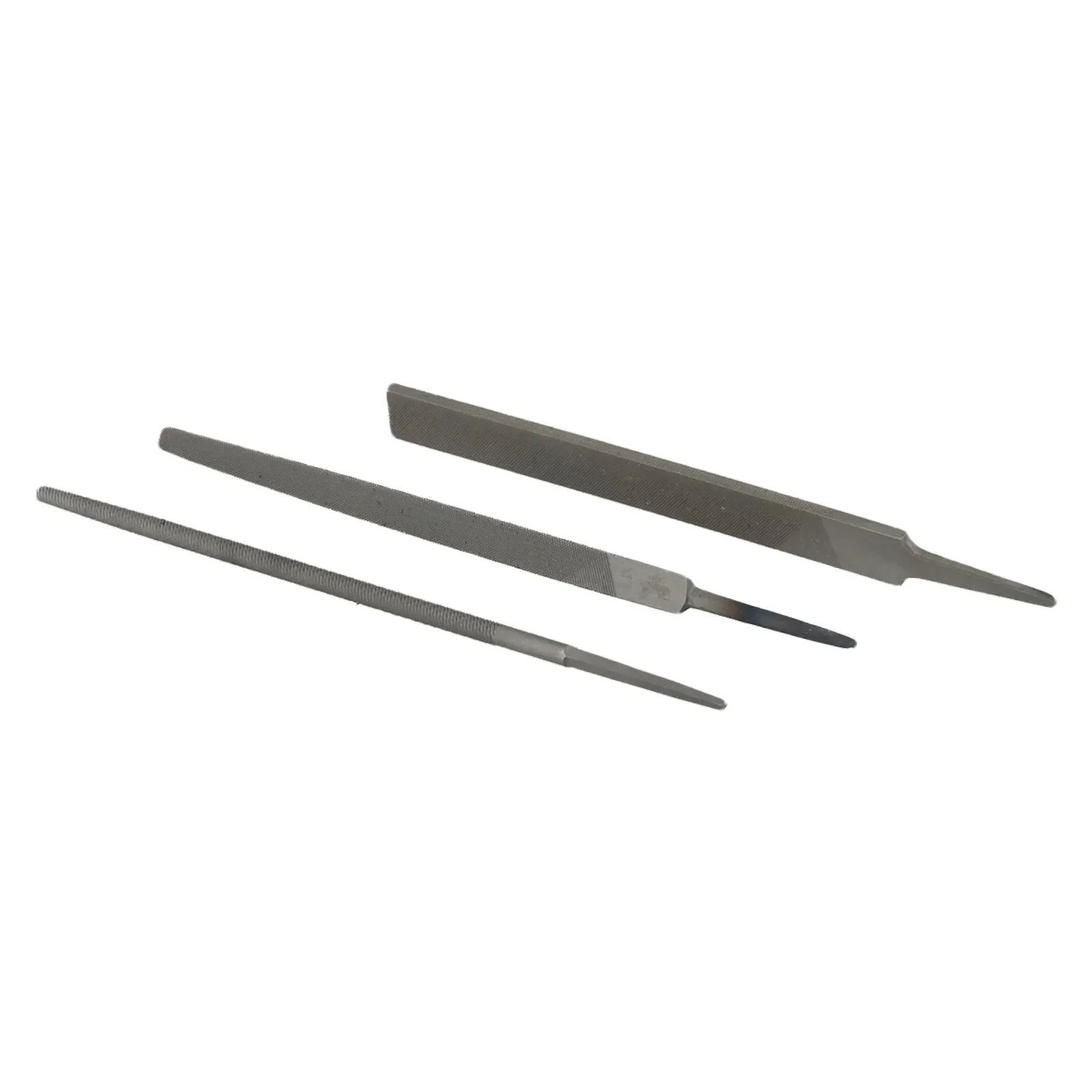 Accessories Flat Files Without Handle Alloy Steel Grey Steel Files Flat/Round/Triangle For Metalworking Practical