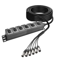 Multi-channel Stage Performance Cable Box 6 Way XLR 6.35 Female Audio Line XLR Gold Plated Male Plug
