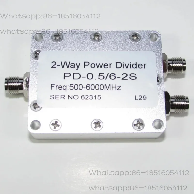 

PD-0.5/6-2S 0.5-6GHz 30W SMA RF One-minute Two-power Divider
