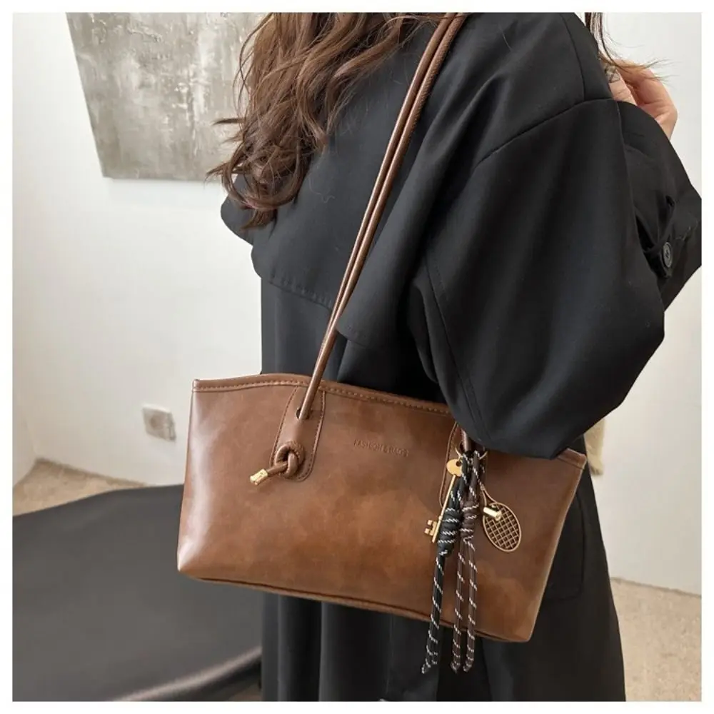 New PU Leather Work Shoulder Bag Solid Color Large Capacity Female Crossbody Bag Simple Commuting Bag Women Female