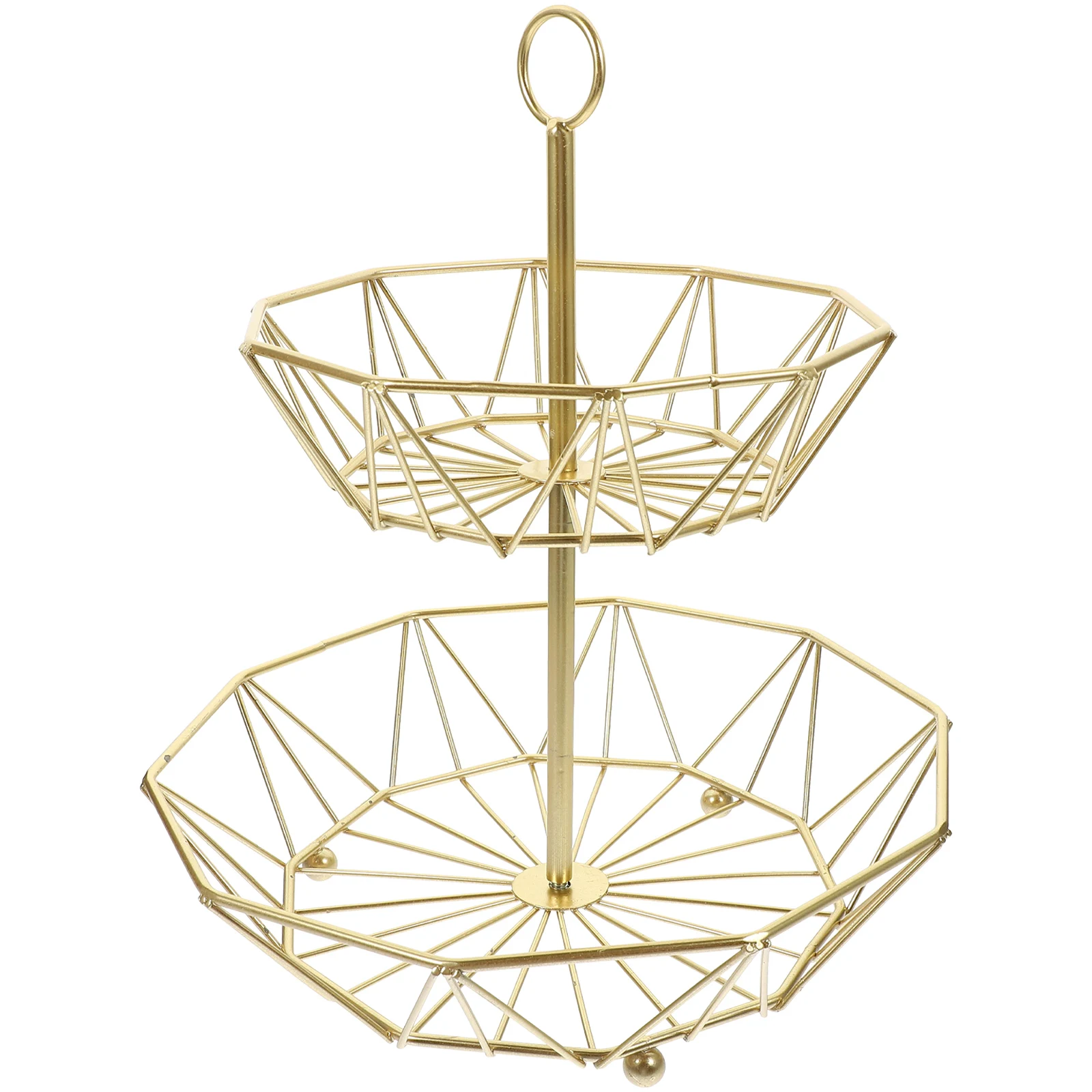 

Fruit Storage Basket 2 Tier Multi-Function Desktop Fruits Tray Party Snacks Serving Stand Fruit Basket for Kitchen Counter