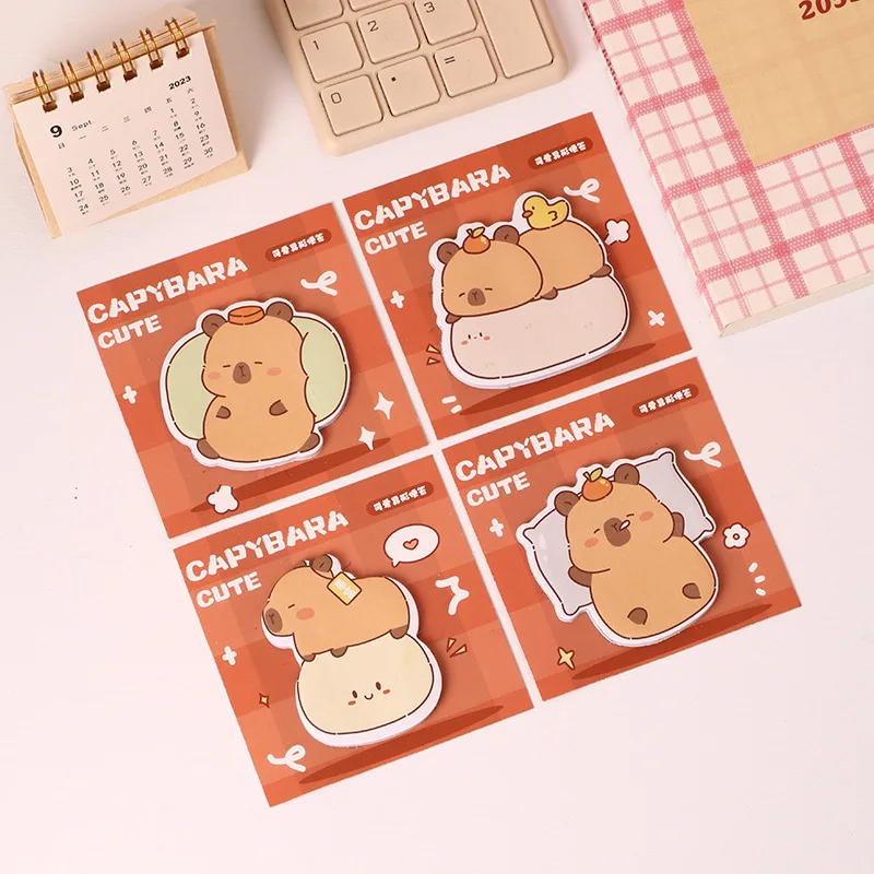 

Липкие заметки Capibara для детей, аниме Capybara Leave Word, блокнот для студентов, каваи, канцелярские принадлежности, школьные и офисные аксессуары, подарок