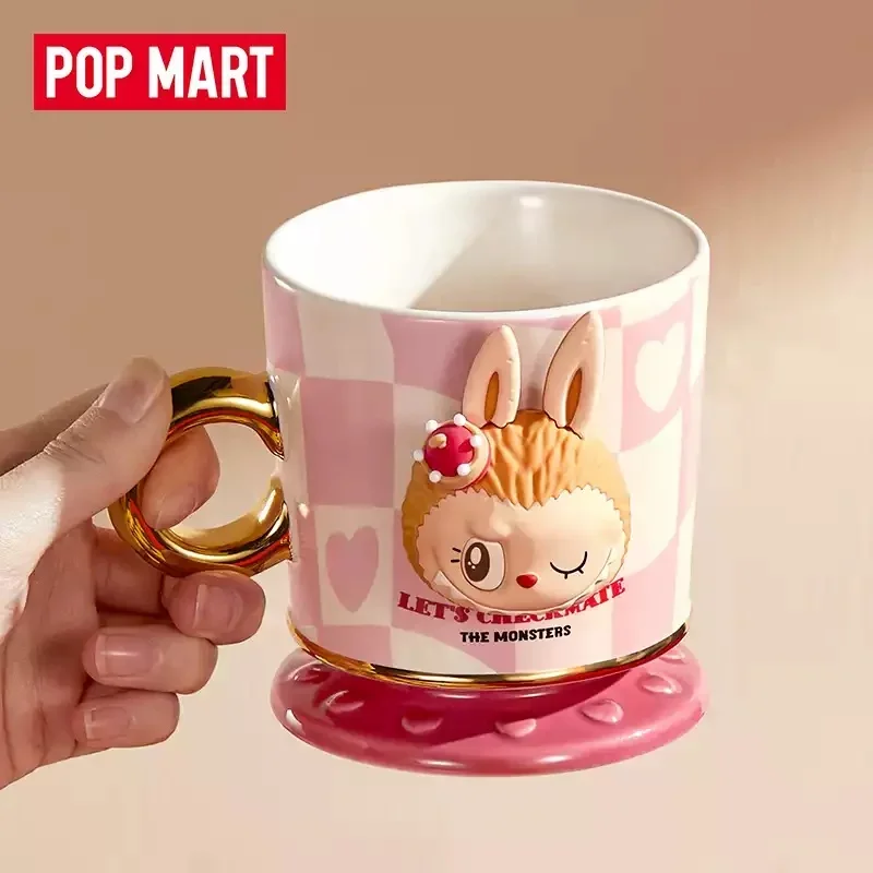 

POPMART THE MONSTERS LET'S CHECKMATE серии кружка слепая коробка игрушки кавайные украшения фигурки домашний декор настольная модель куклы подарок