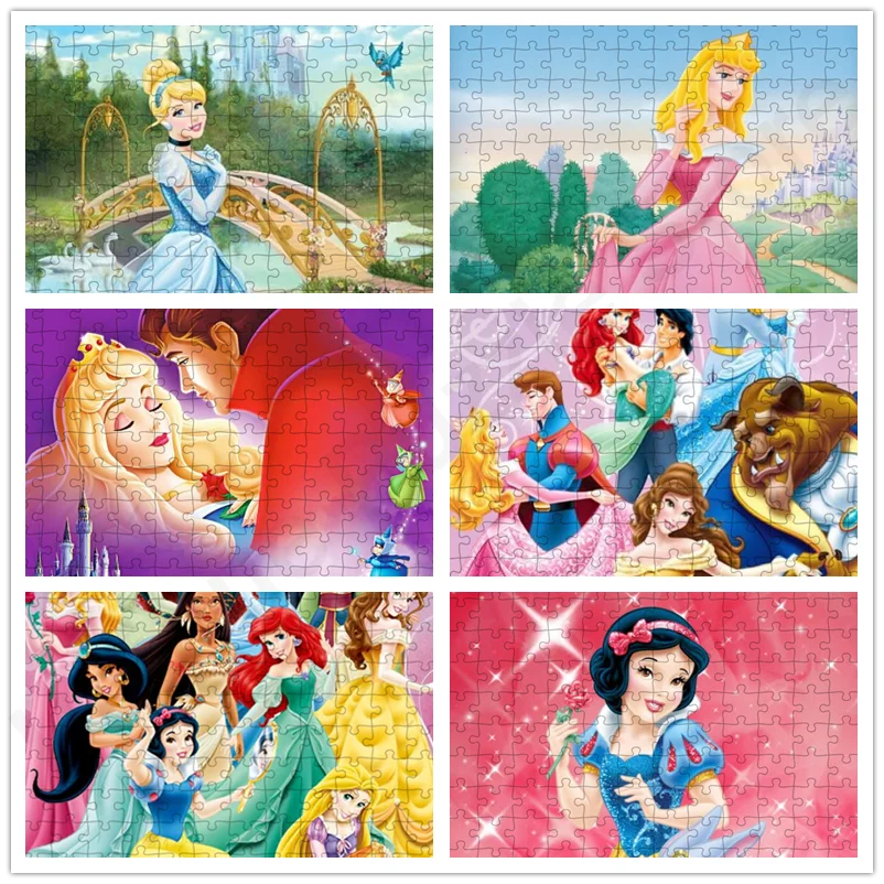 

Disney Princess Puzzle Jigsaw 300/500/1000 Pcs Funny Diy Gifts Educational Intellectual Decompressing Diy Puzzle Game Toys Gift