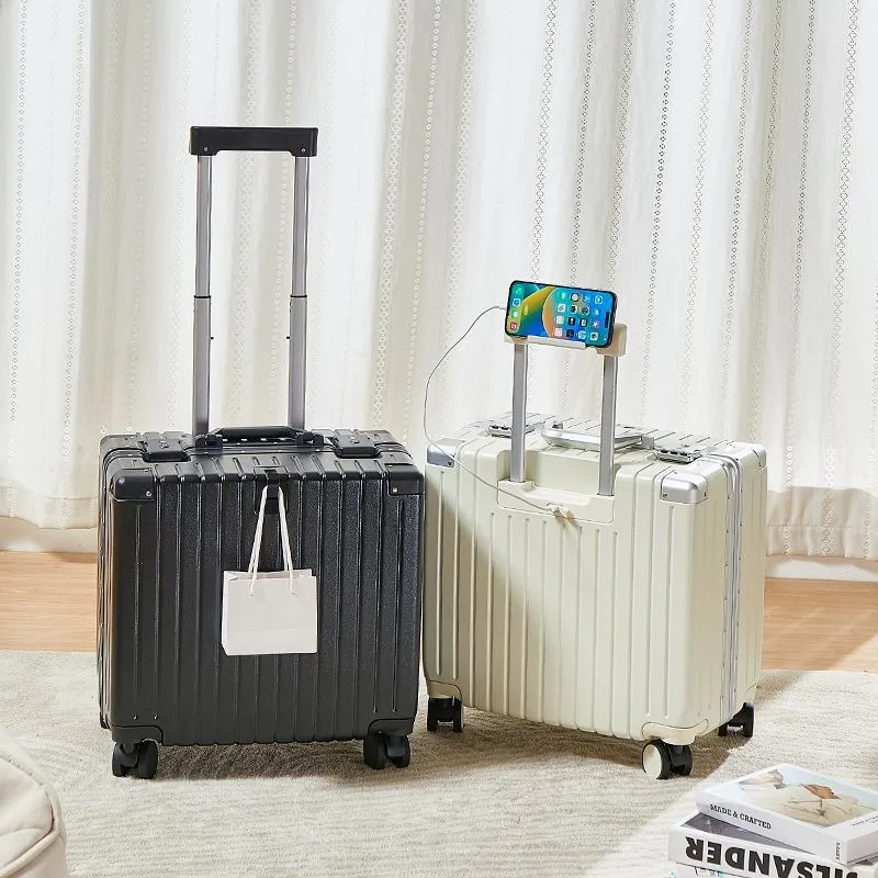 New Small All Aluminum Magnesium Alloy Luggage with Universal Wheels, Travel Box, Lightweight Trolley Box, Student Password Box