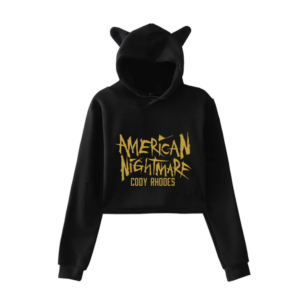 Cody Rhodes Merch Vintage 90s Streetwear Hoodie Hoodies Sweatshirts for Girls Cat Ear Crop Fashion Sports Pullover